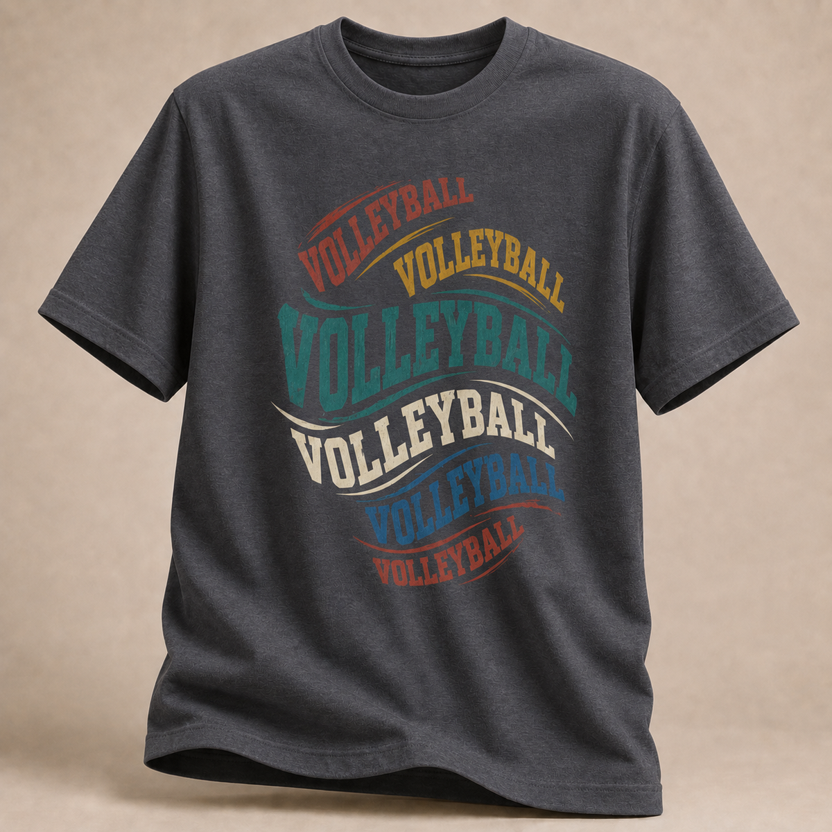 Volleyball Schriftzug T-Shirt – Multicolor