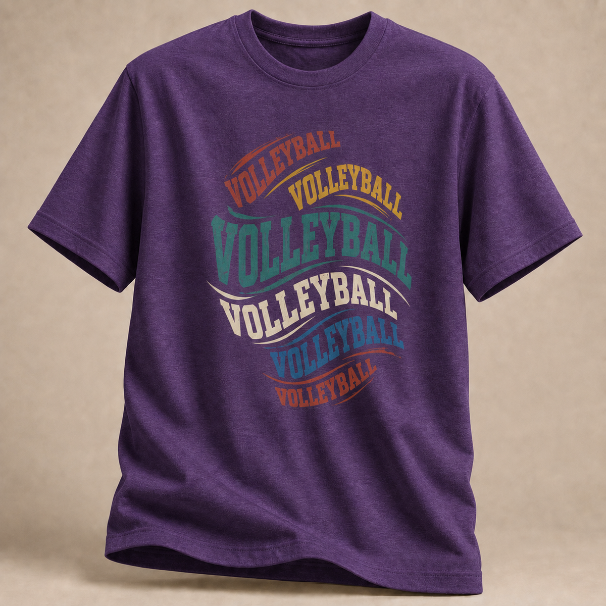 Volleyball Schriftzug T-Shirt – Multicolor