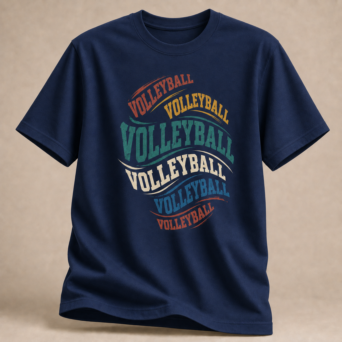 Volleyball Schriftzug T-Shirt – Multicolor