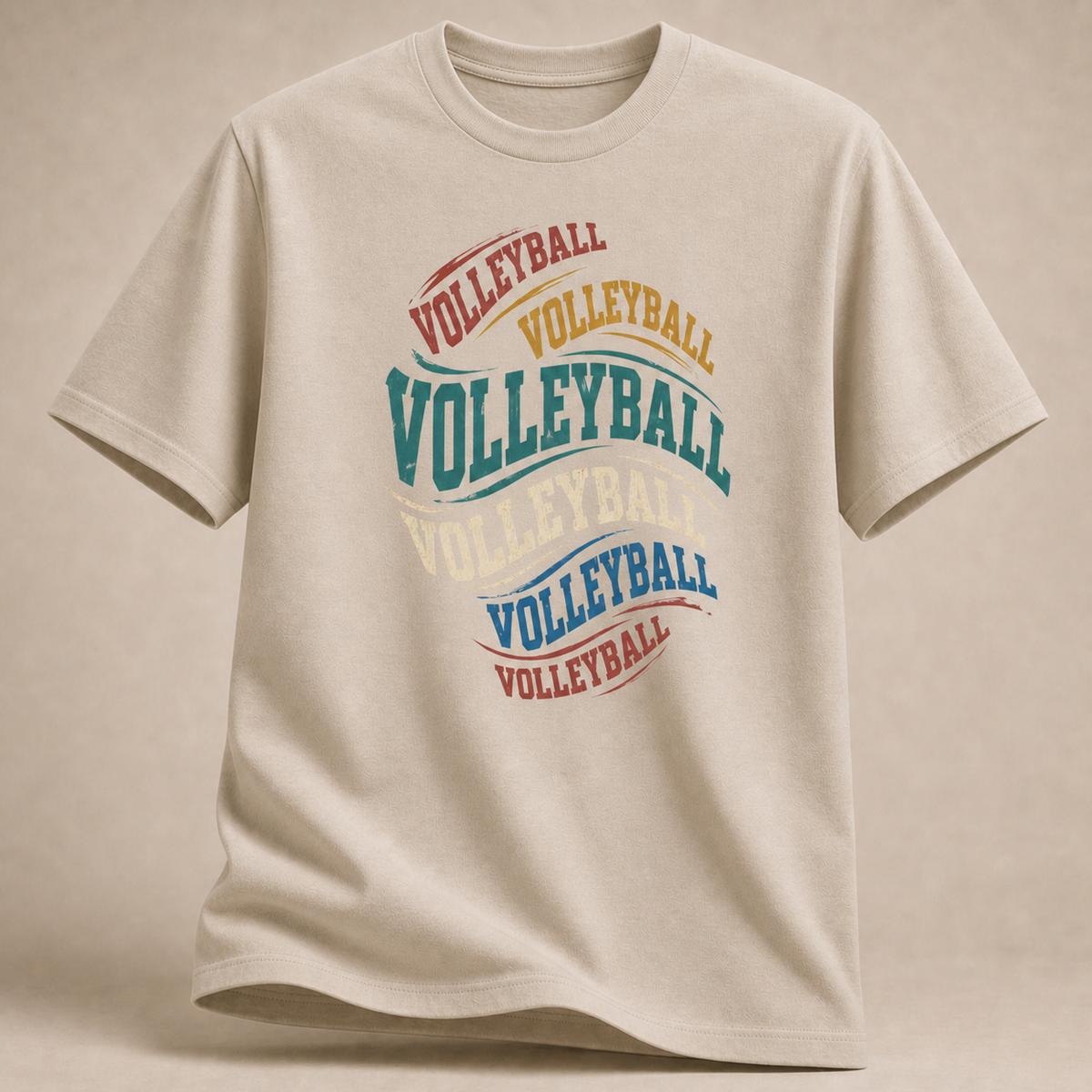 Volleyball Schriftzug T-Shirt – Multicolor