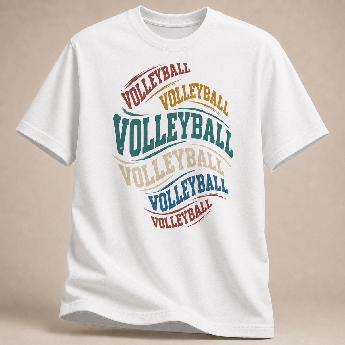 Volleyball Schriftzug T-Shirt – Multicolor