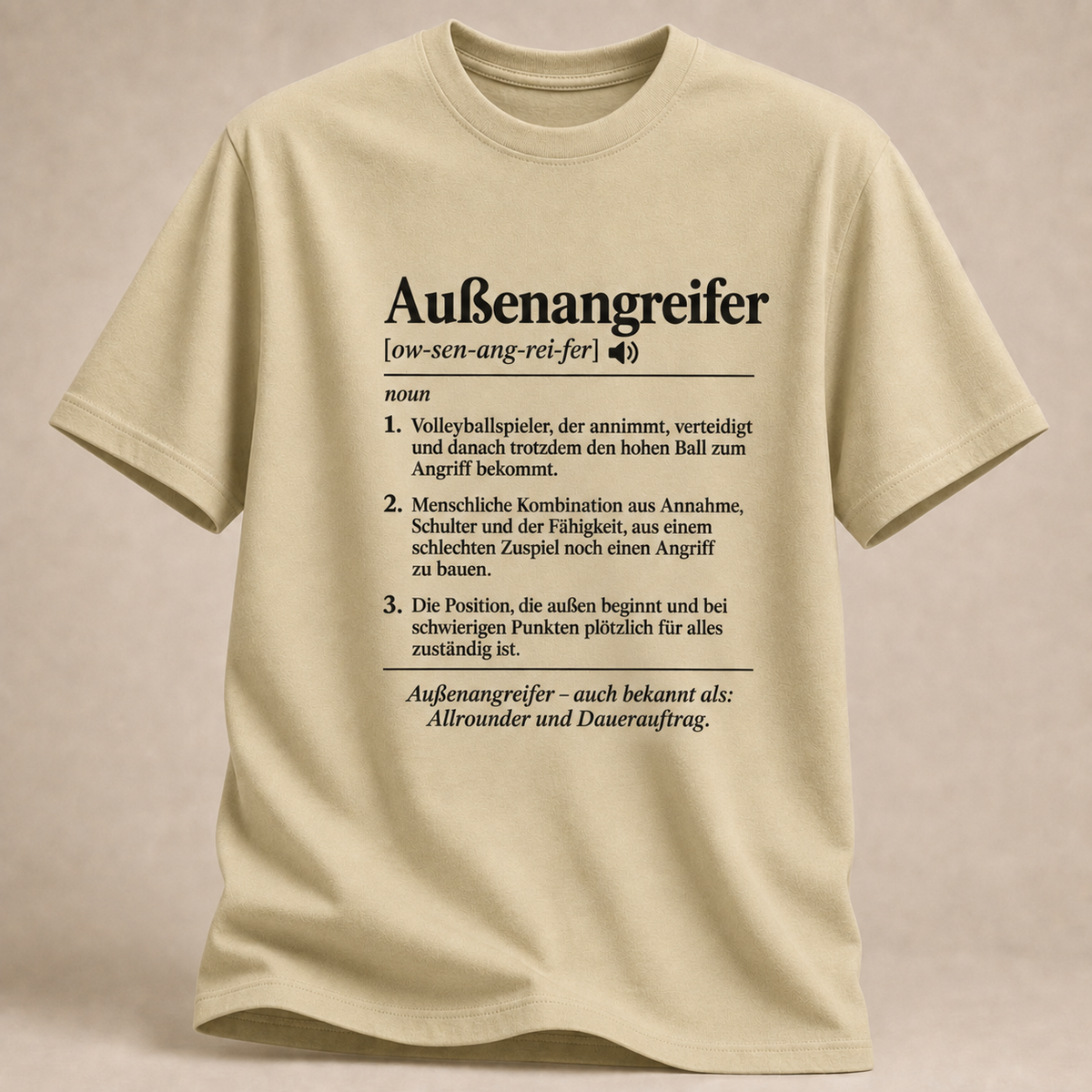 Außenangreifer T-Shirt – Volleyball Definition