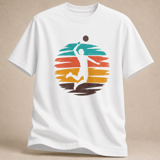 Retro Volleyball T-Shirt – Sprungangriff