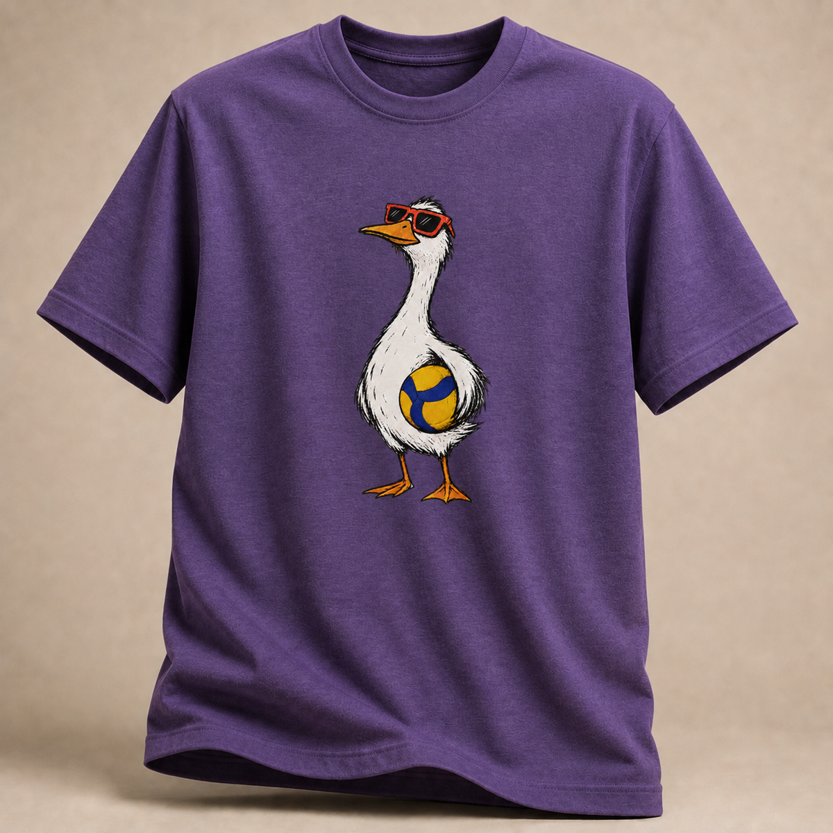 Gans mit Volleyball T-Shirt