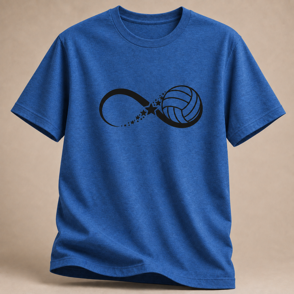 Volleyball Sternenflug T-Shirt – Vorderansicht in Royal meliert