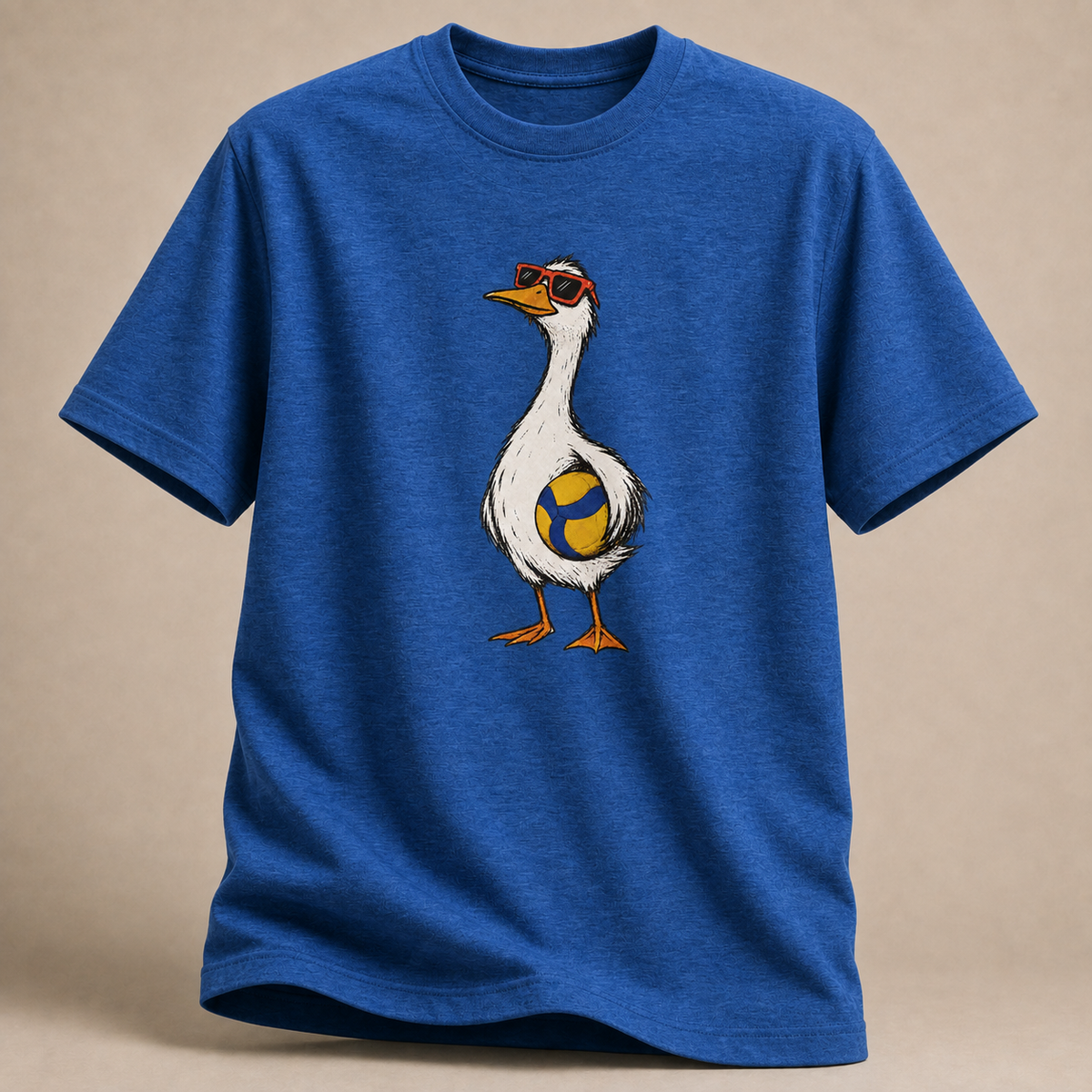 Gans mit Volleyball T-Shirt