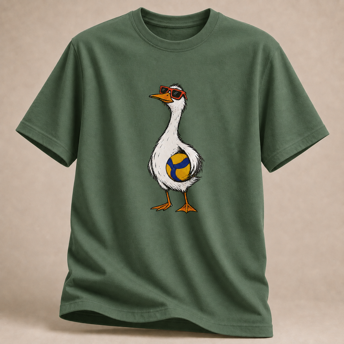 Gans mit Volleyball T-Shirt