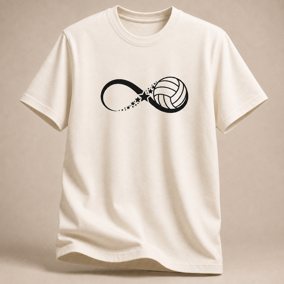 Volleyball Sternenflug T-Shirt – Vorderansicht in Natur