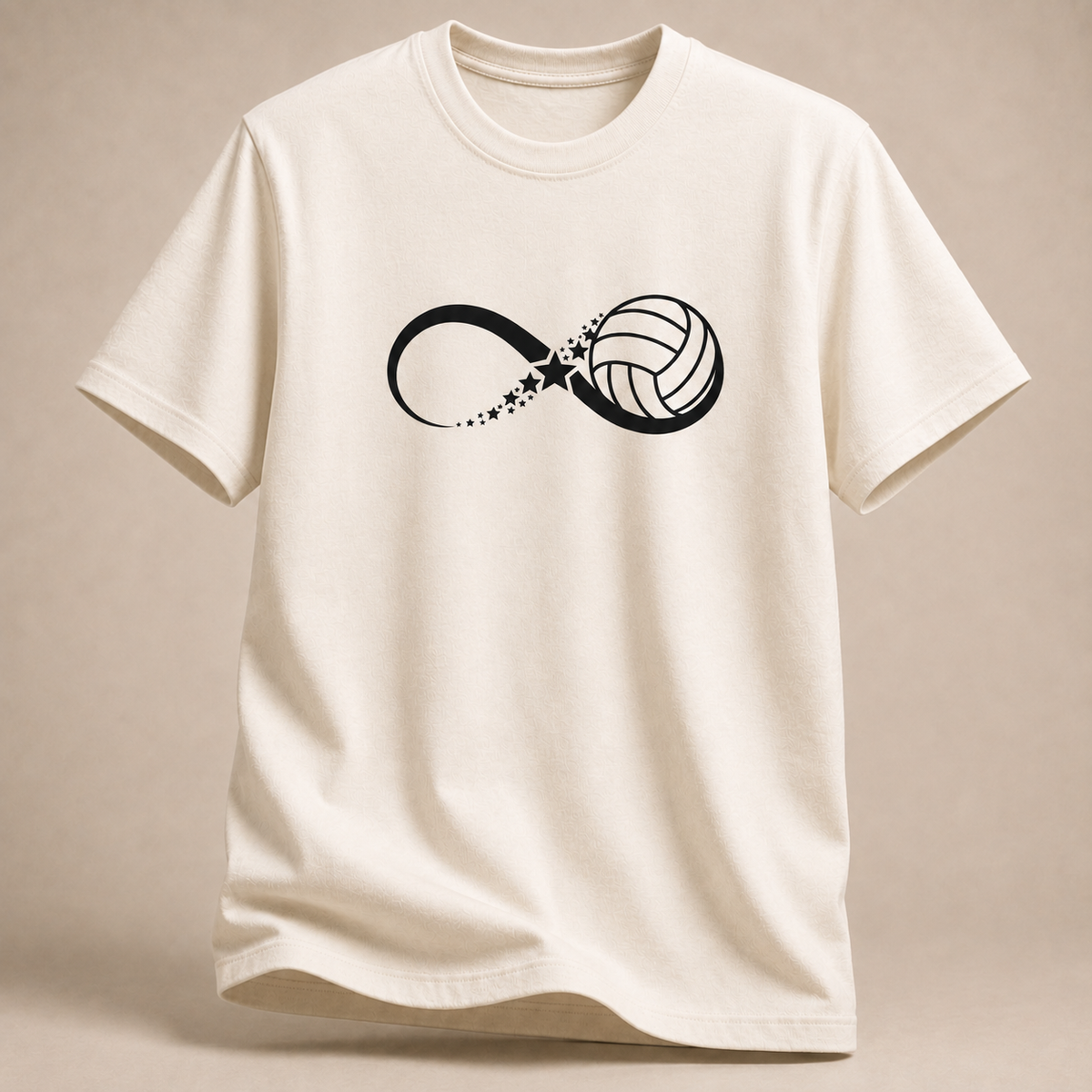 Volleyball Sternenflug T-Shirt – Vorderansicht in Natur