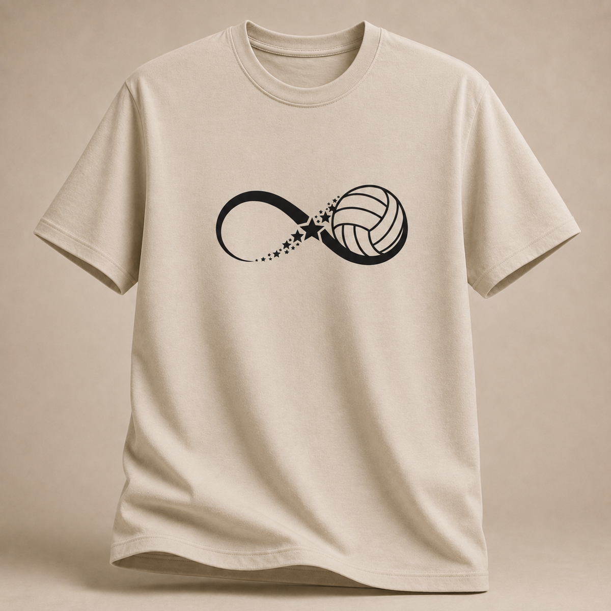 Volleyball Sternenflug T-Shirt – Vorderansicht in Sand