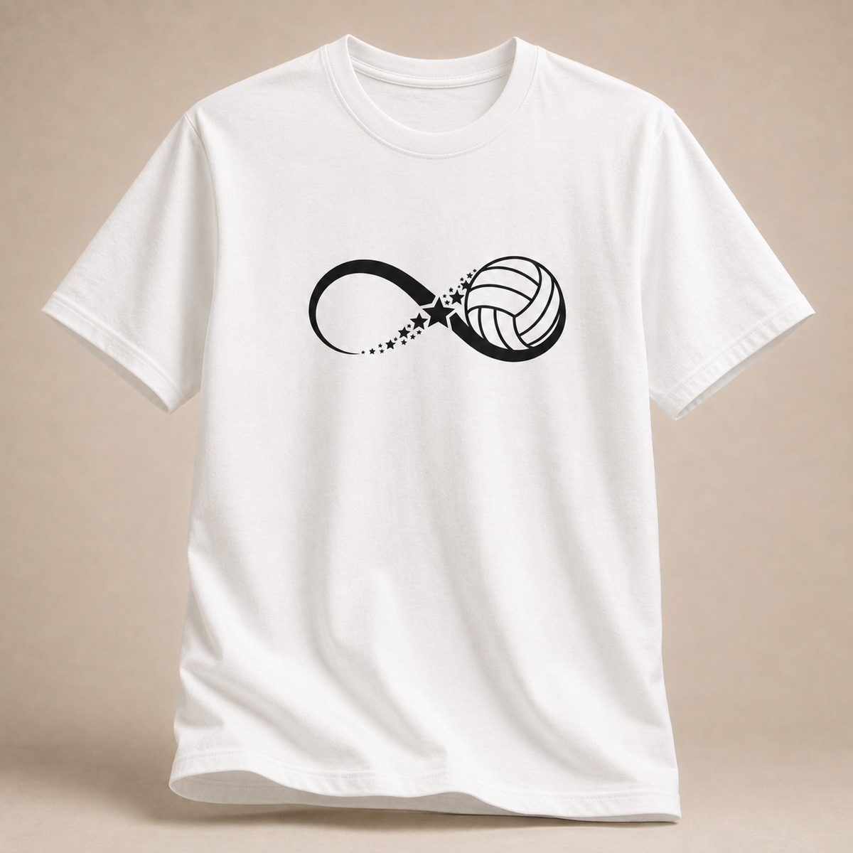 Volleyball Sternenflug T-Shirt – Vorderansicht in Weiß