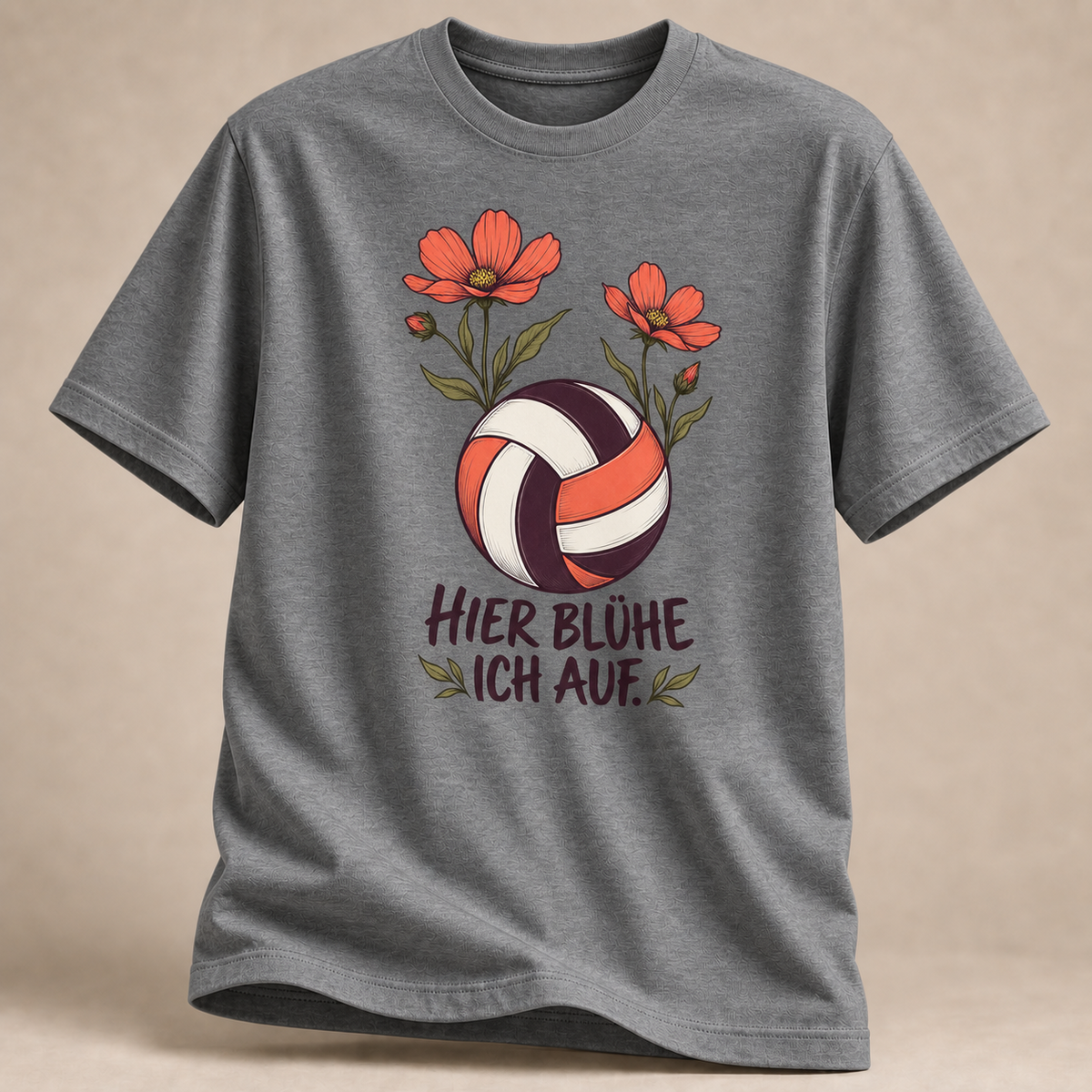 Hier blühe ich auf. Volleyball T-Shirt