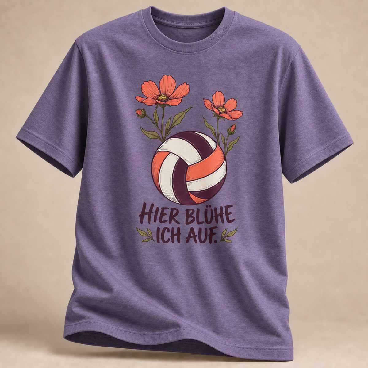 Hier blühe ich auf. Volleyball T-Shirt