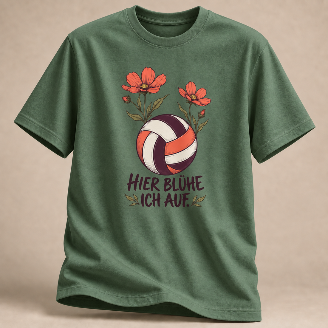 Hier blühe ich auf. Volleyball T-Shirt