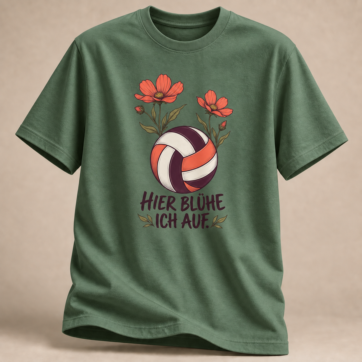 Hier blühe ich auf. Volleyball T-Shirt