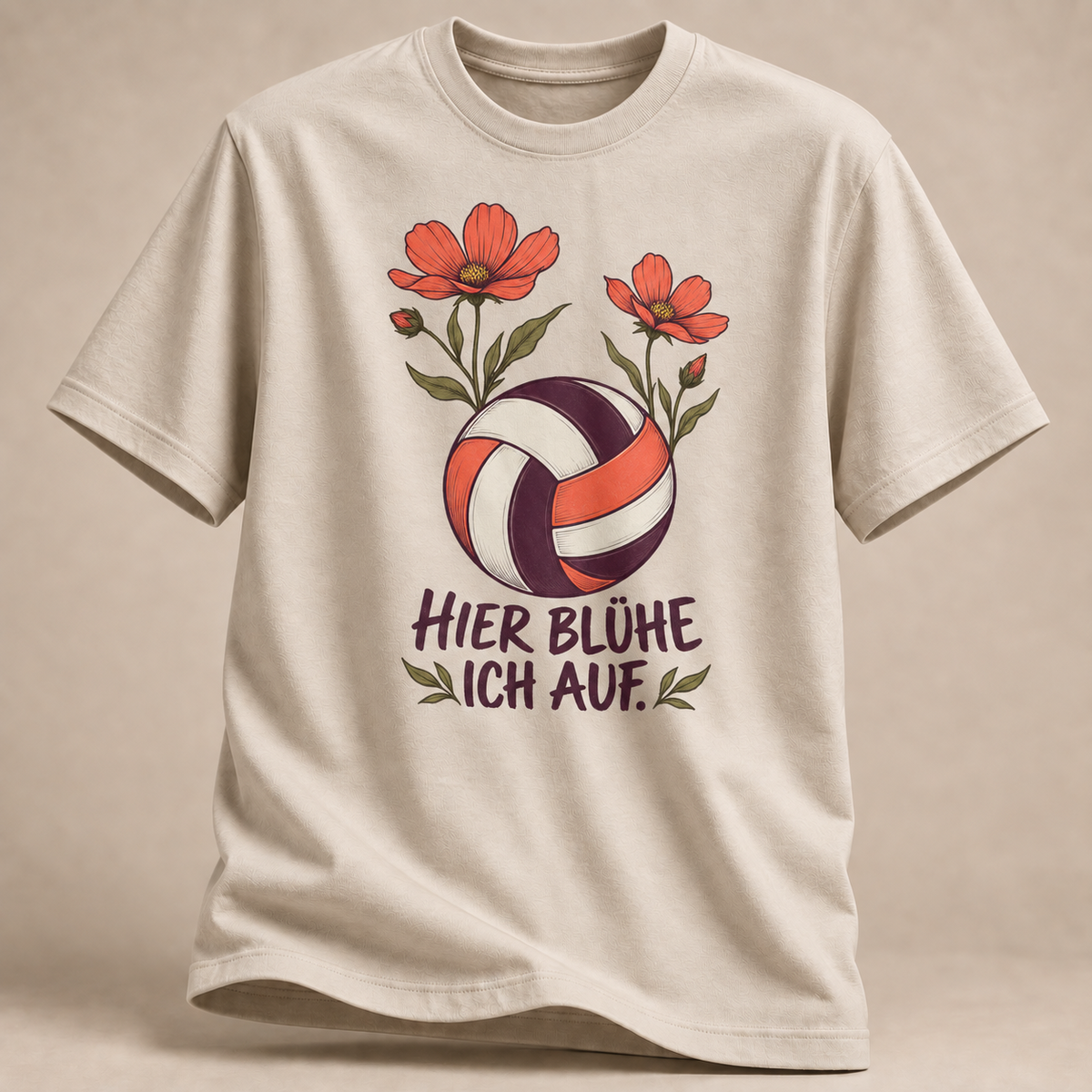 Hier blühe ich auf. Volleyball T-Shirt