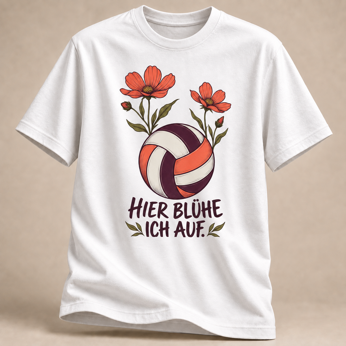 Hier blühe ich auf. Volleyball T-Shirt