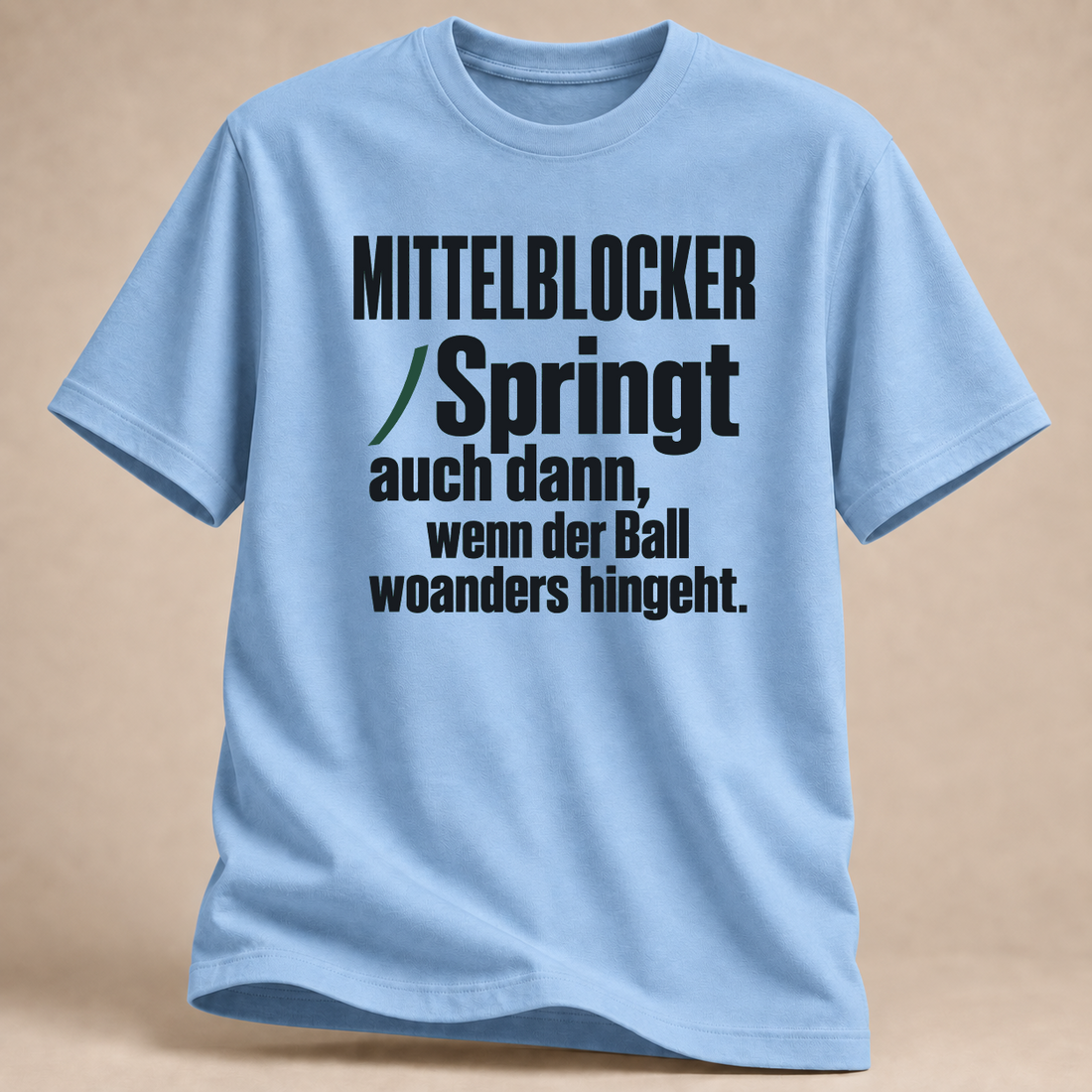 RÜCKRAUM – Mittelblocker springt – Volleyball T-Shirt – Light Blue