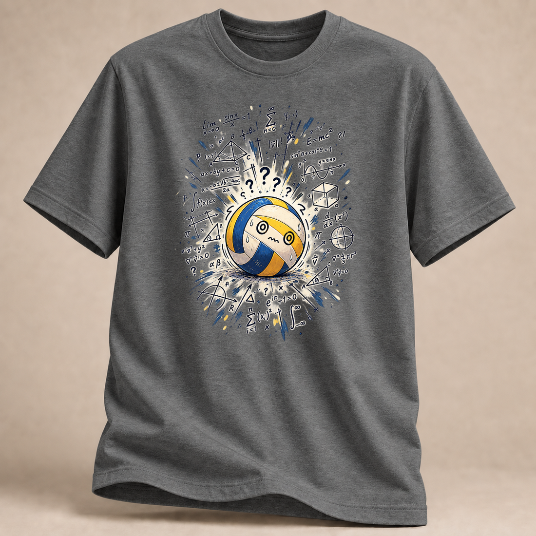 RÜCKRAUM – Volleyball-Explosion – Mathe T-Shirt – Graphite Heather