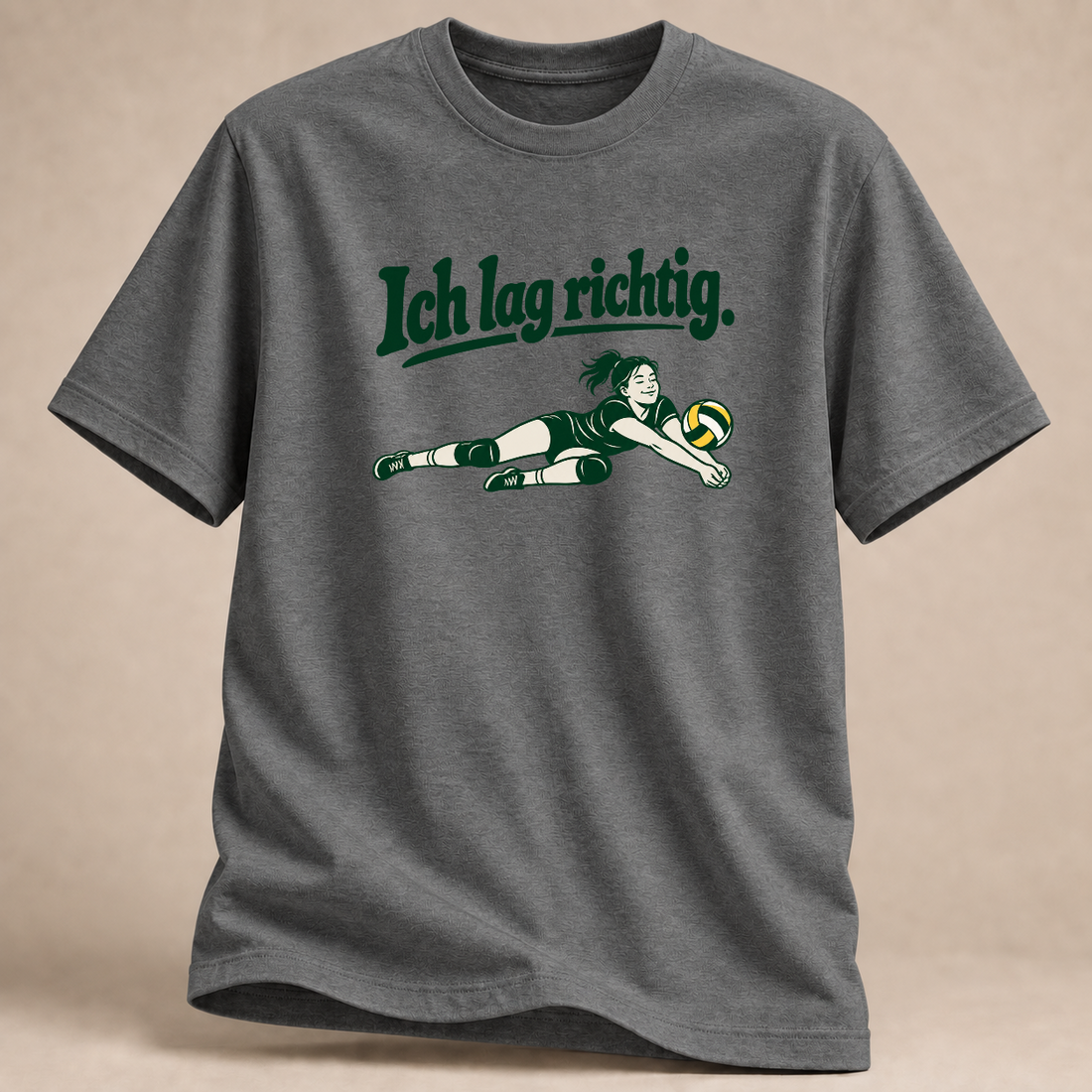 RÜCKRAUM – Ich lag richtig. – Volleyball T-Shirt – Graphite Heather