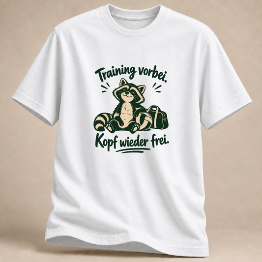 RÜCKRAUM – Training vorbei, Kopf wieder frei – Volleyball T-Shirt – White