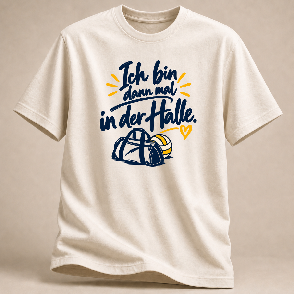 Ich bin dann mal in der Halle. – Volleyball T-Shirt – Weiß