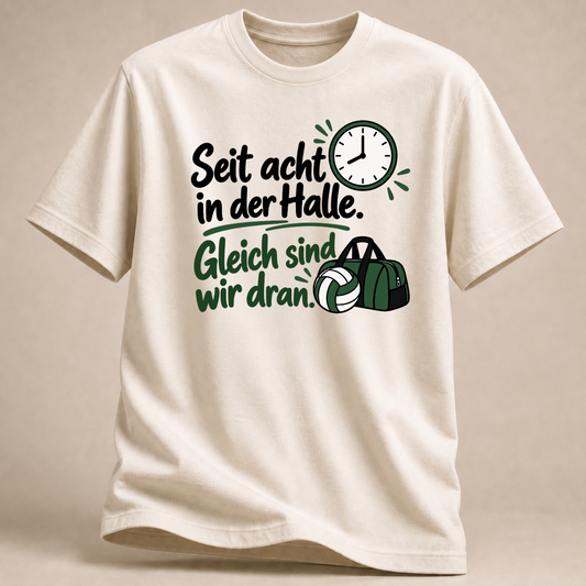 RÜCKRAUM – Gleich sind wir dran – Volleyball T-Shirt – White