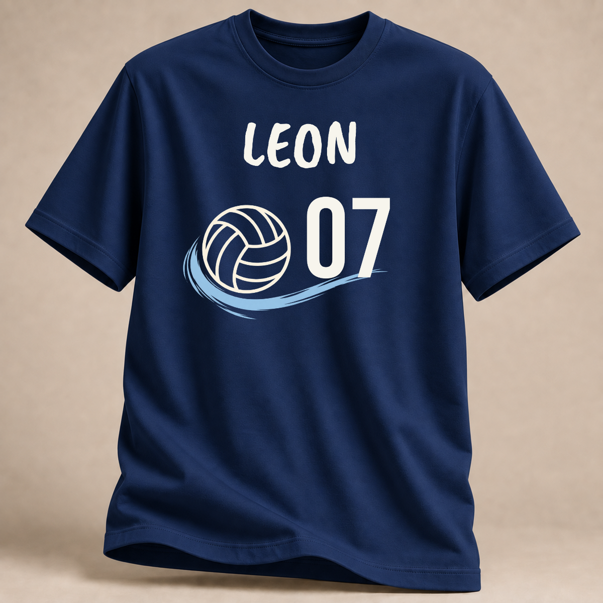 RÜCKRAUM – Personalisiertes Volleyball-T-Shirt mit Name & Nummer – Signatur – Marineblau