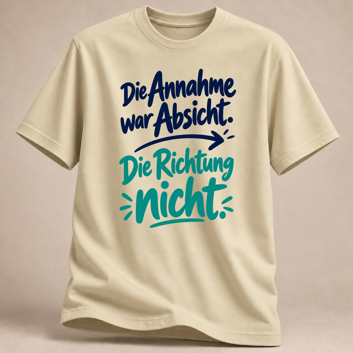 RÜCKRAUM – Die Annahme war Absicht – Volleyball T-Shirt – Naturweiß