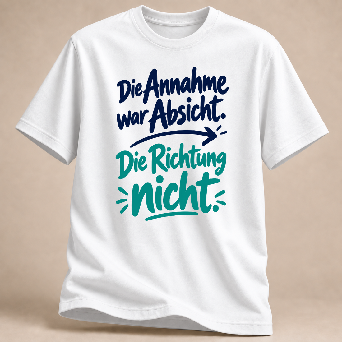 RÜCKRAUM – Die Annahme war Absicht – Volleyball T-Shirt – Weiß