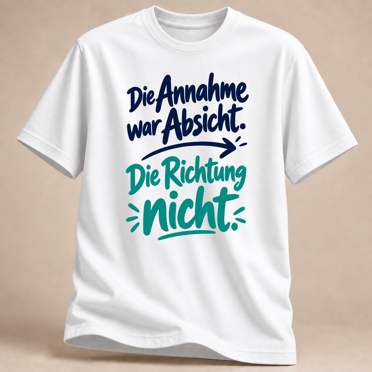 RÜCKRAUM – Die Annahme war Absicht – Volleyball T-Shirt – Weiß