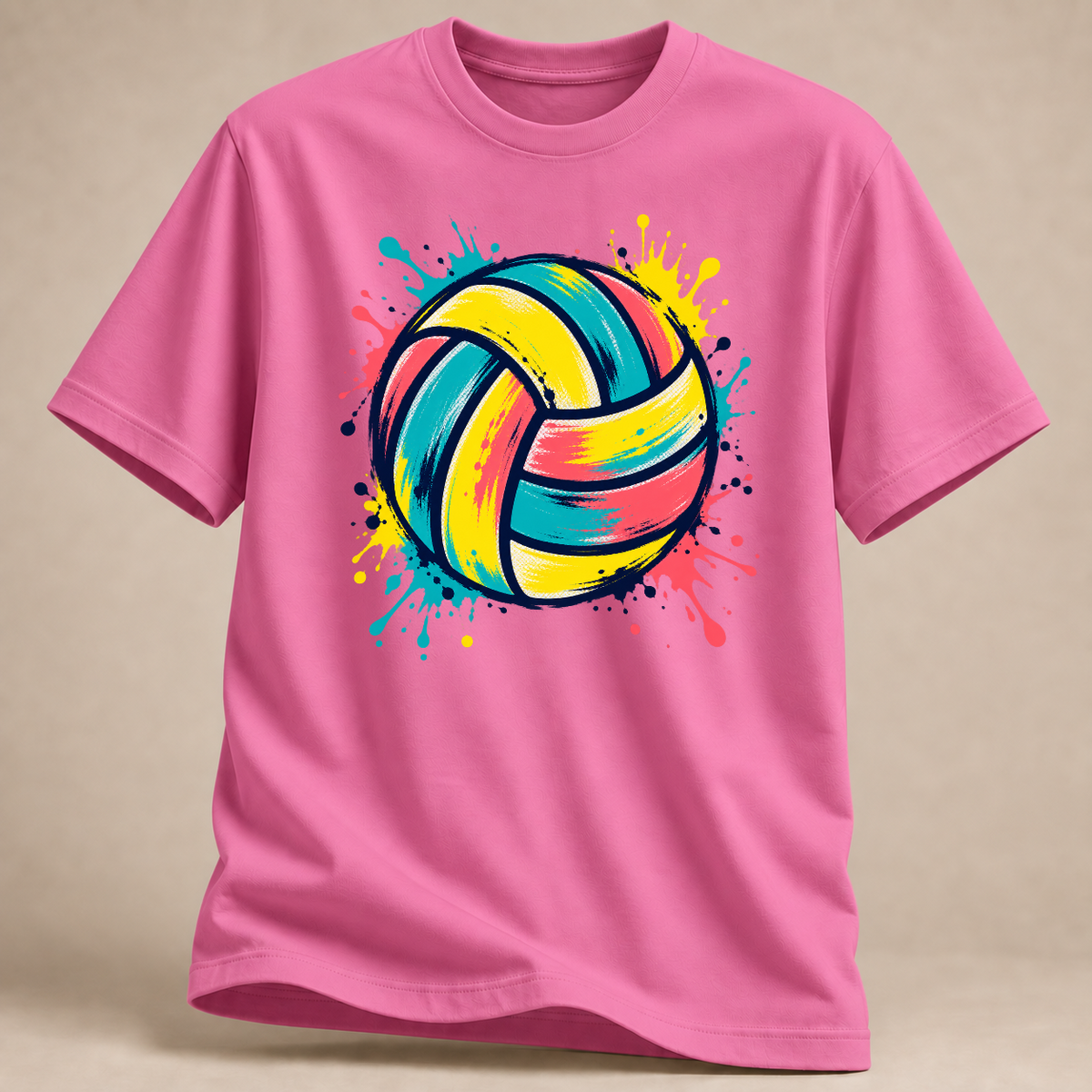 RÜCKRAUM – Bunter Farbball – Volleyball T-Shirt – Azalee