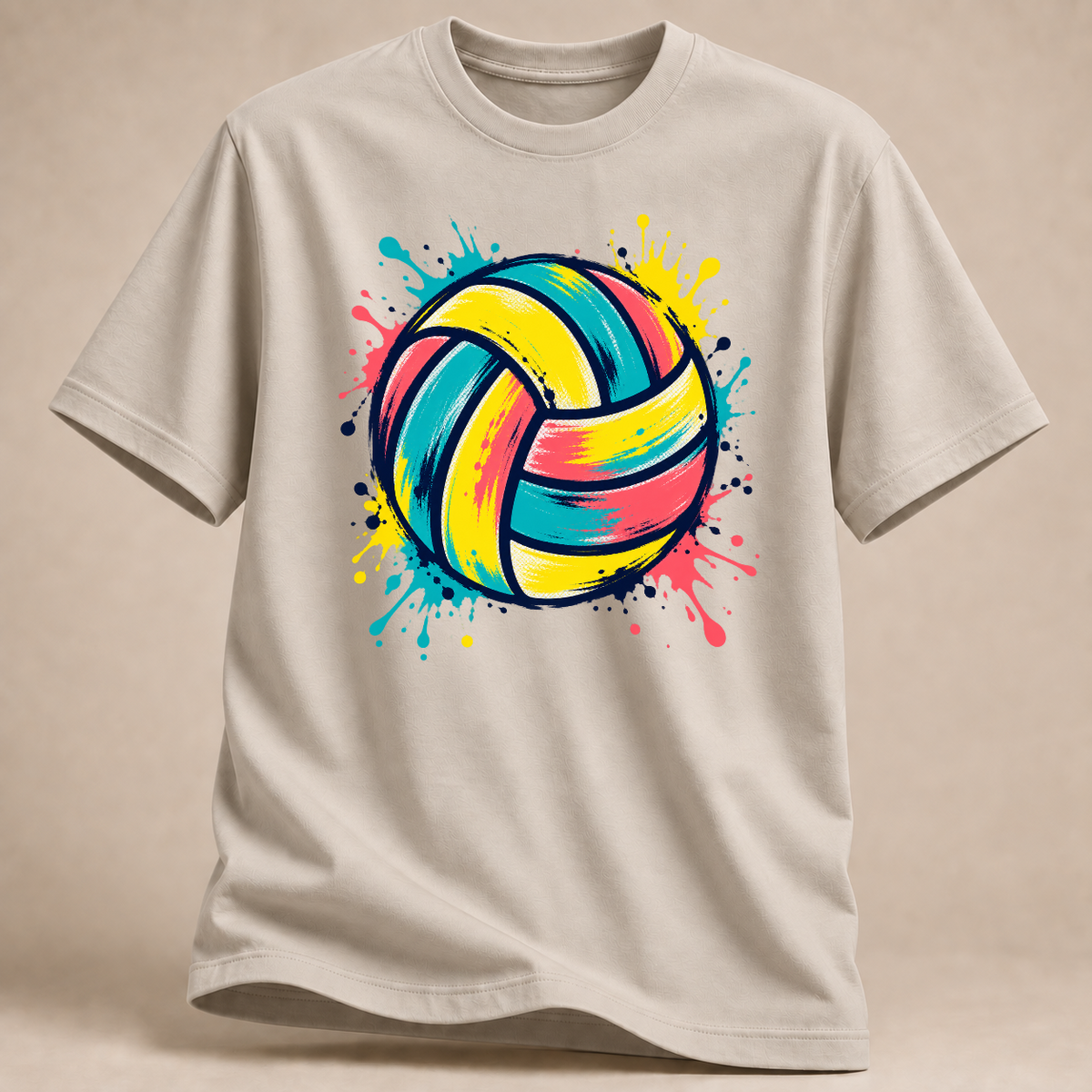 RÜCKRAUM – Bunter Farbball – Volleyball T-Shirt – Sand