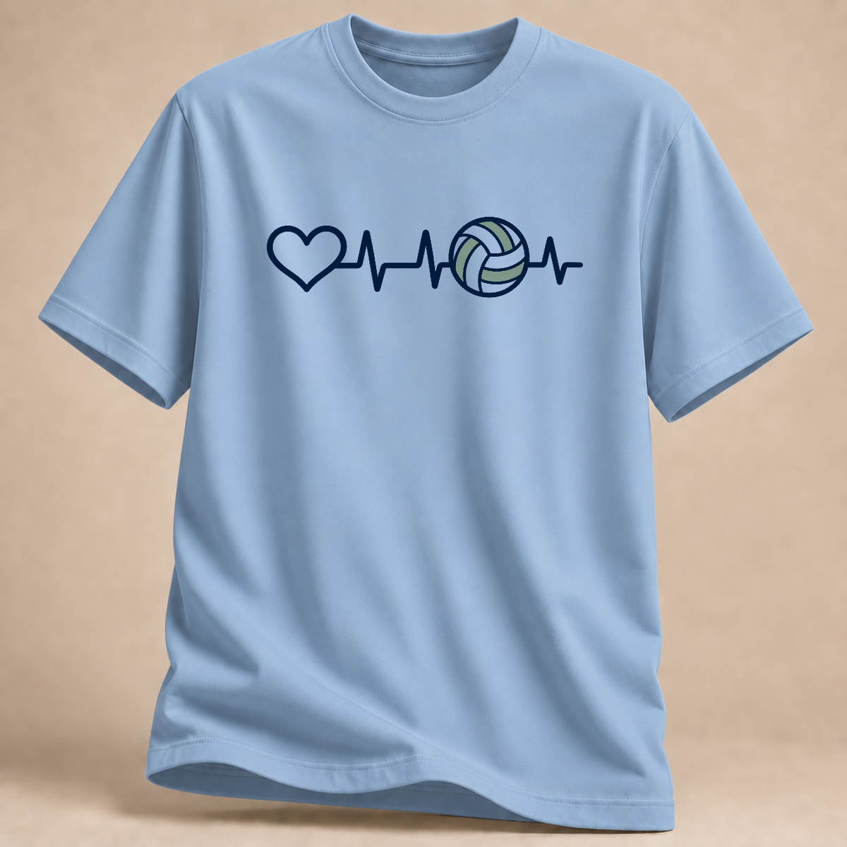 RÜCKRAUM – Volleyball-Herzschlag – T-Shirt – Hellblau