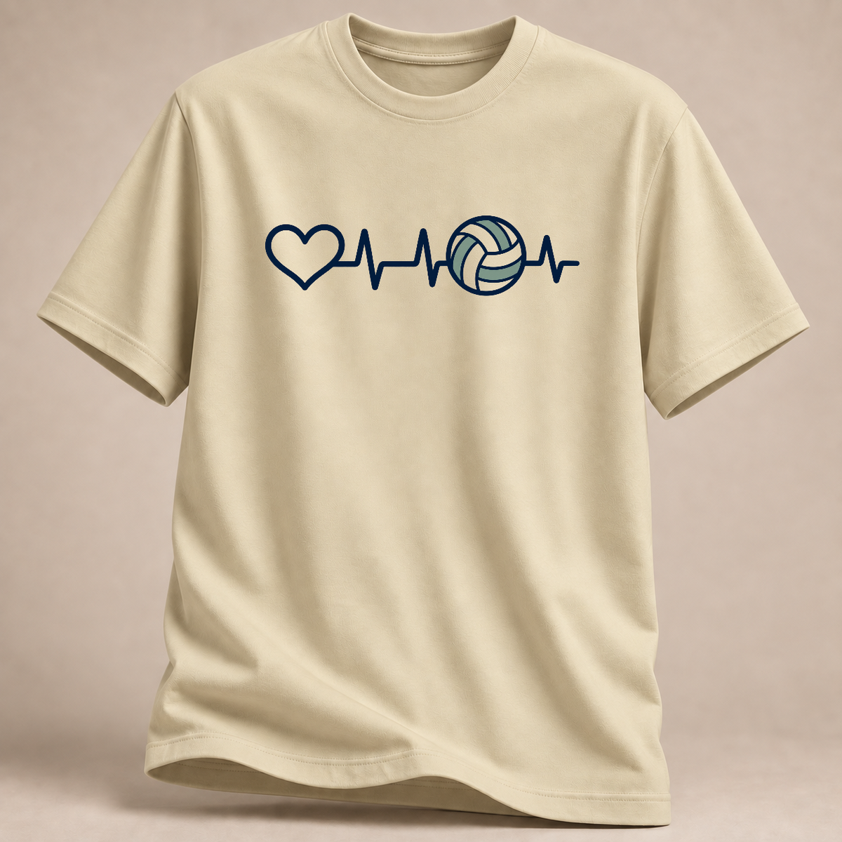 RÜCKRAUM – Volleyball-Herzschlag – T-Shirt – Naturweiß