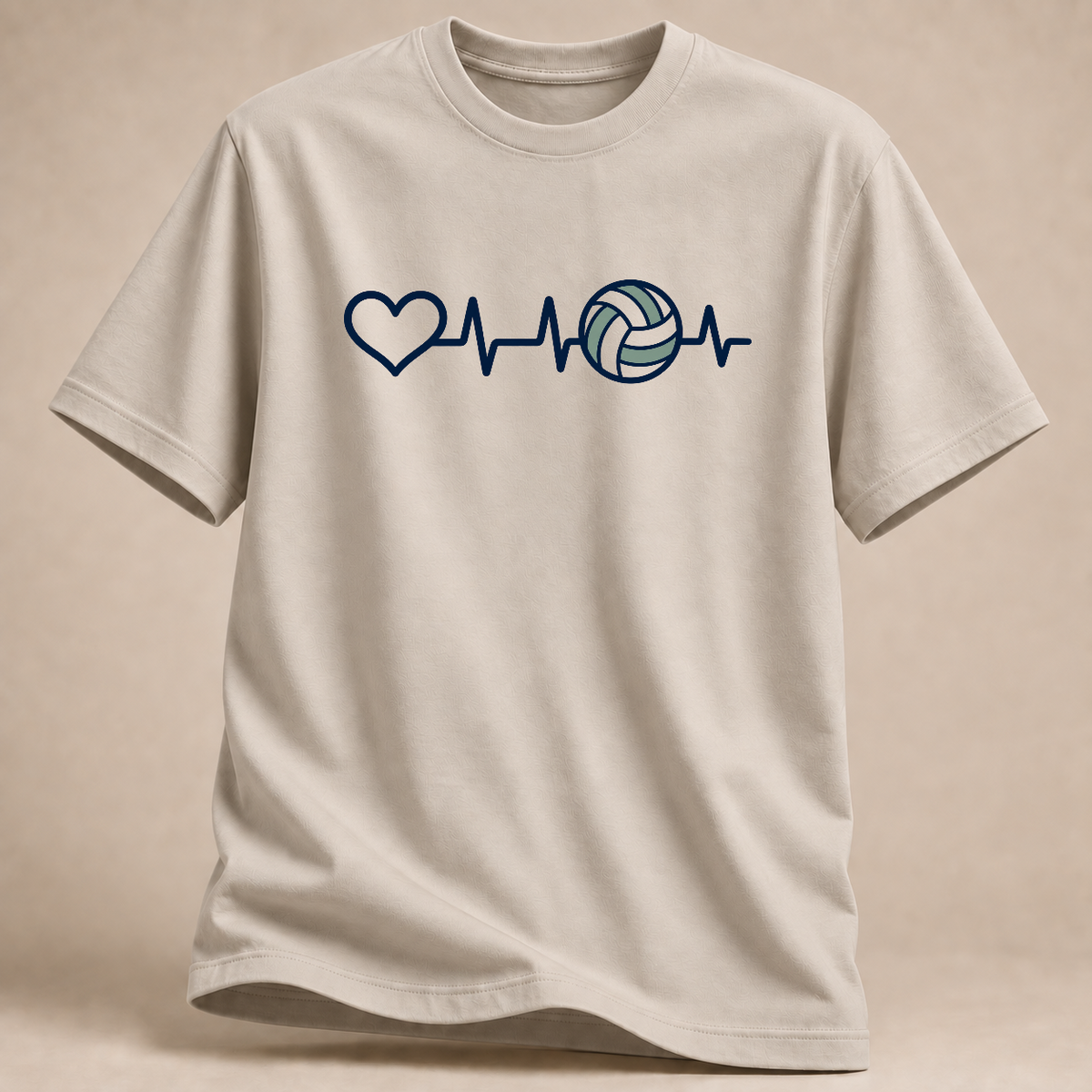 RÜCKRAUM – Volleyball-Herzschlag – T-Shirt – Sand