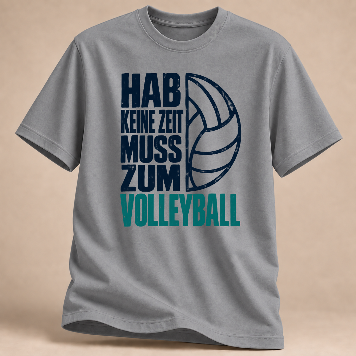 RÜCKRAUM – Hab keine Zeit, muss zum Volleyball – T-Shirt – Sportgrau meliert