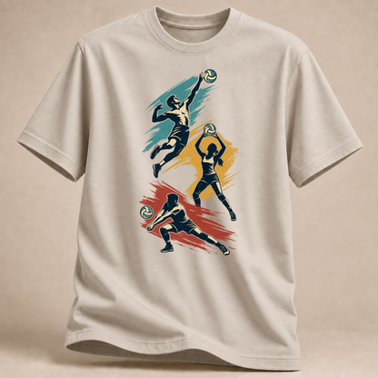 Volleyball-Action Retro – T-Shirt – Sand