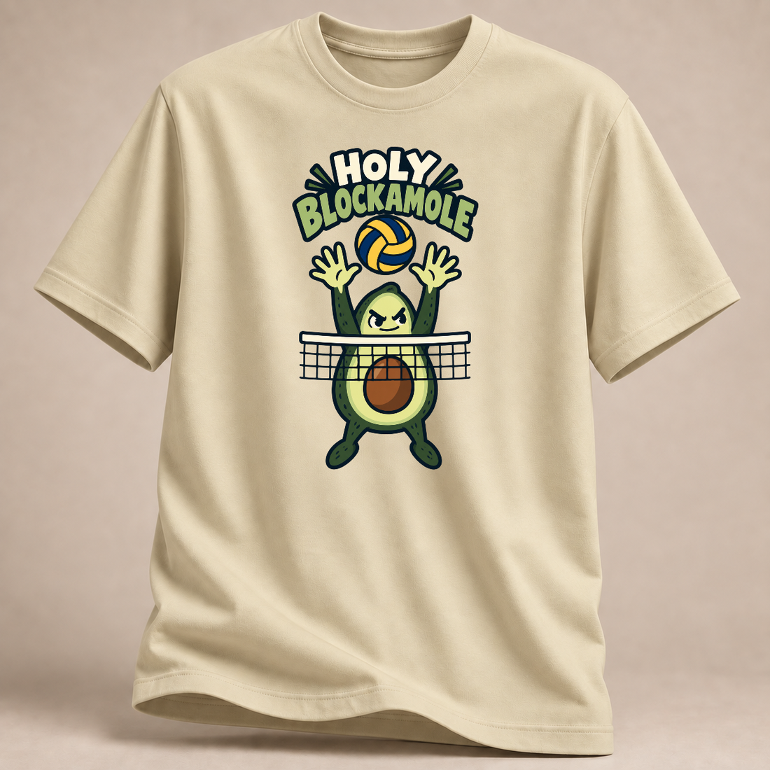 Holy Blockamole – Volleyball T-Shirt – Naturweiß