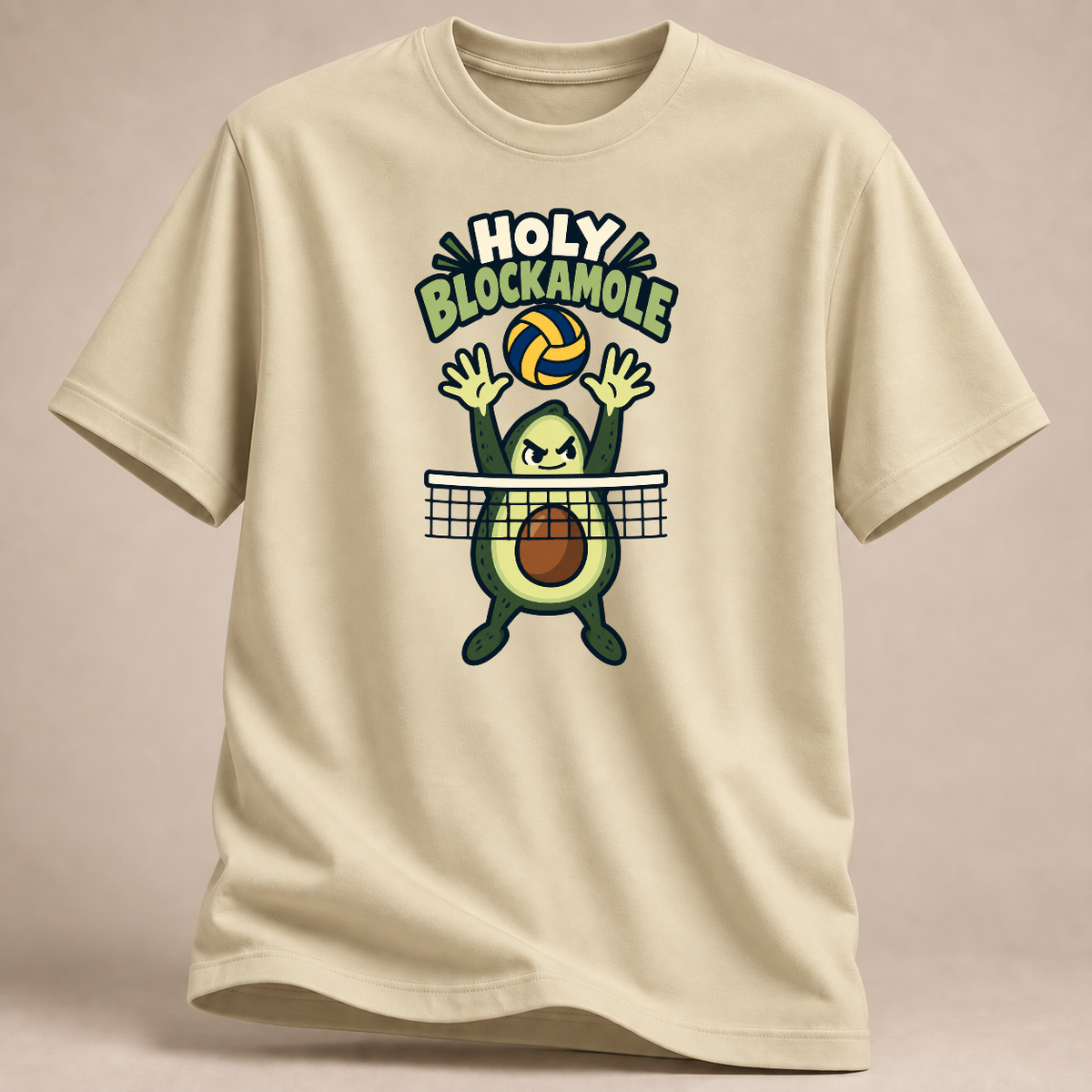 Holy Blockamole – Volleyball T-Shirt – Naturweiß