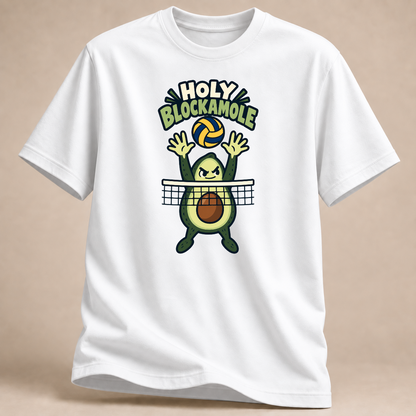 Holy Blockamole – Volleyball T-Shirt – Weiß