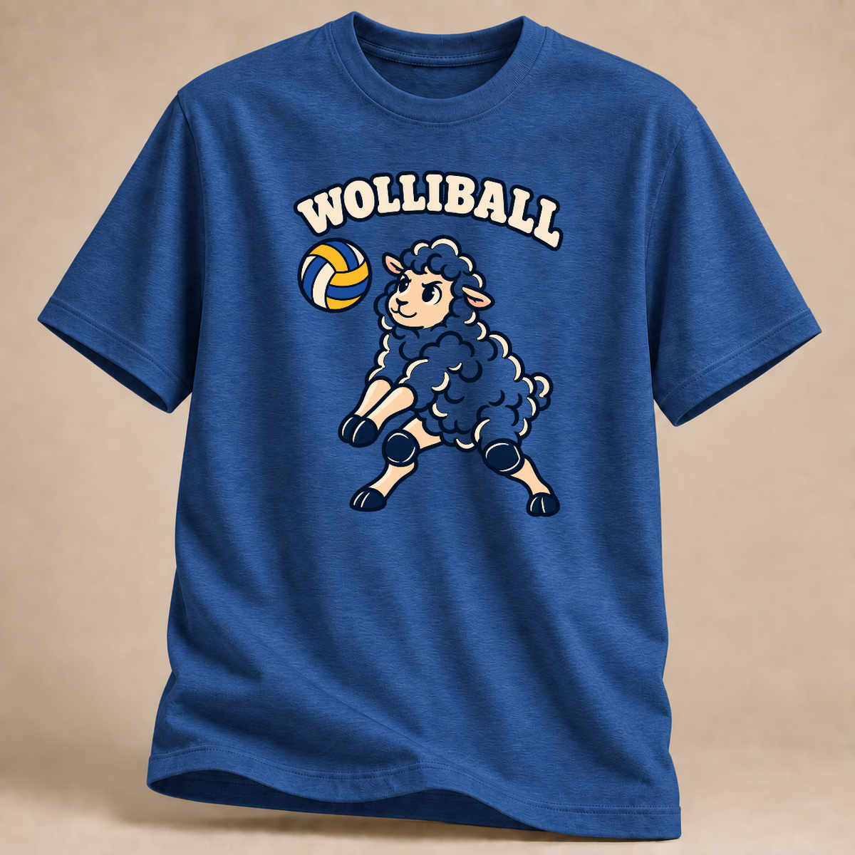 RÜCKRAUM – Wolliball – Volleyball T-Shirt – Royalblau meliert