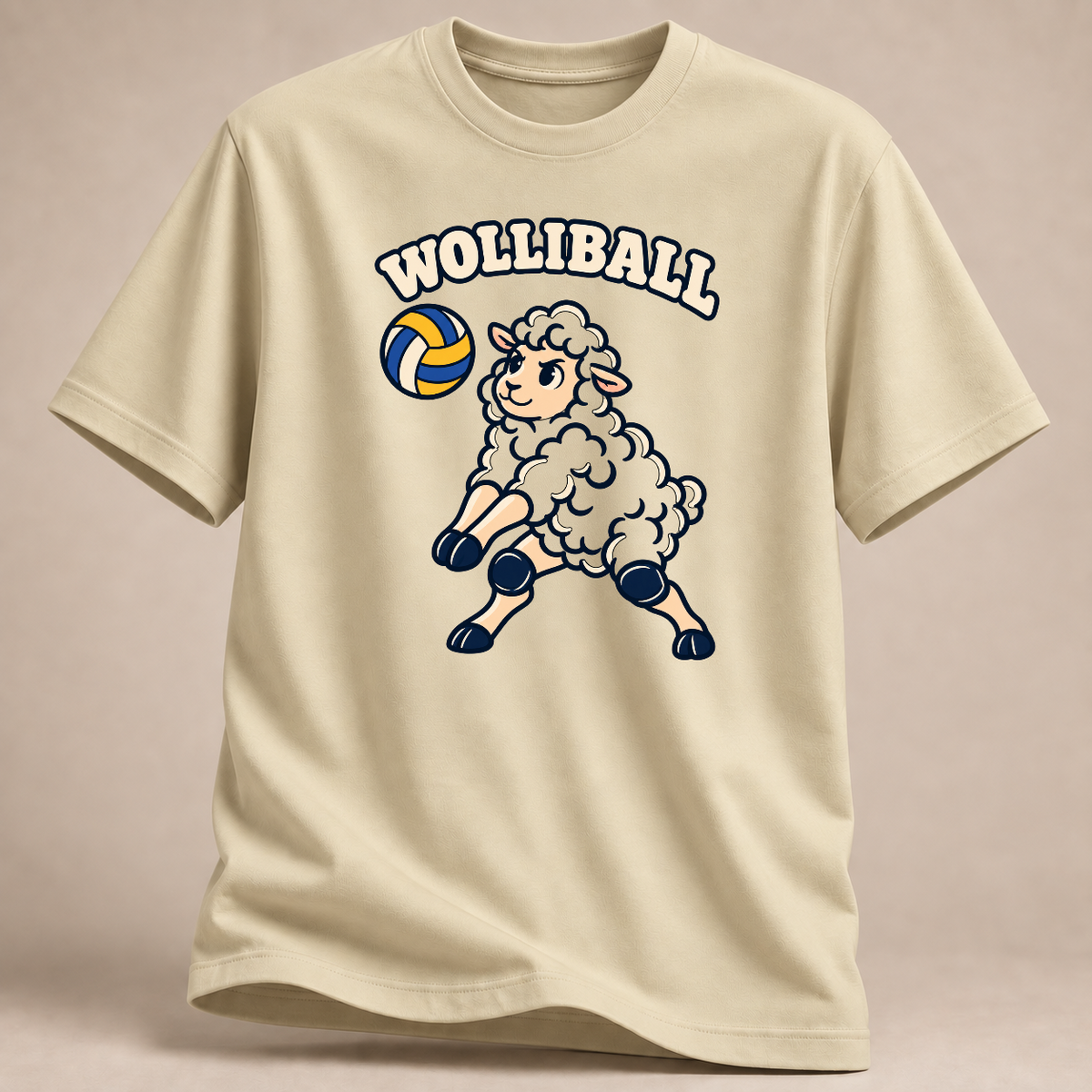 RÜCKRAUM – Wolliball – Volleyball T-Shirt – Naturweiß