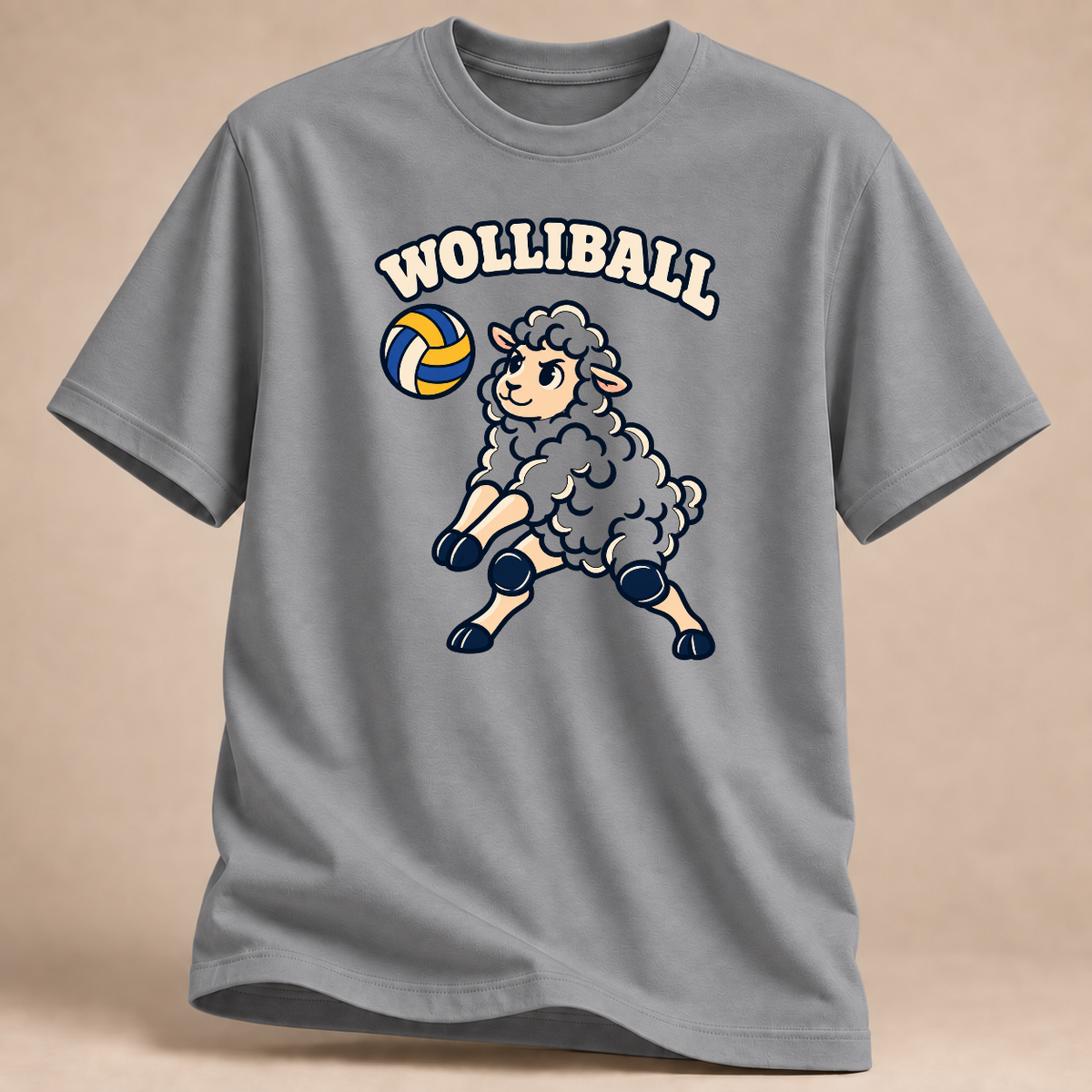 RÜCKRAUM – Wolliball – Volleyball T-Shirt – Sportgrau meliert
