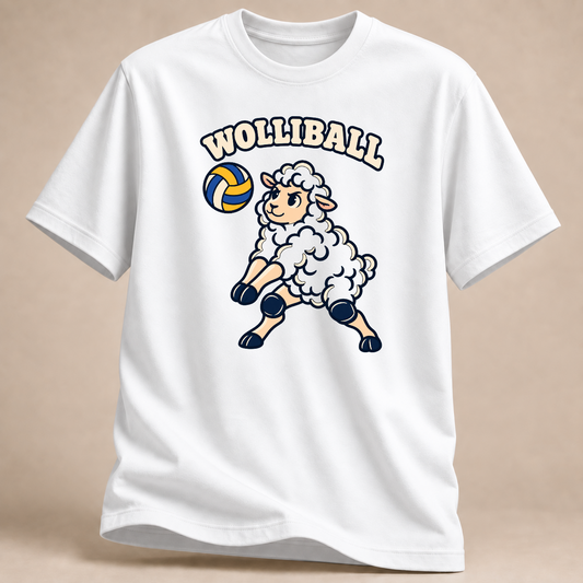 RÜCKRAUM – Wolliball – Volleyball T-Shirt – Weiß