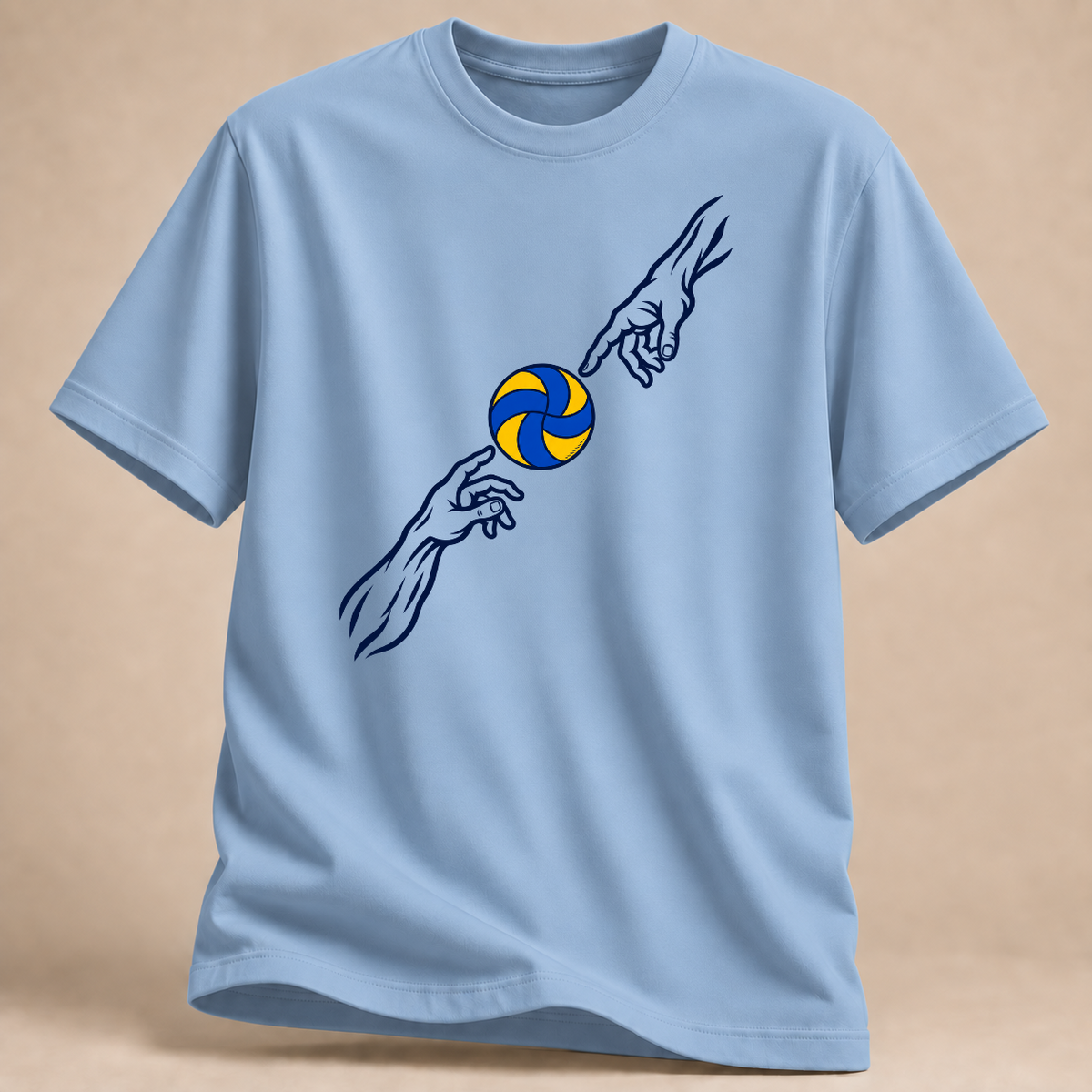 RÜCKRAUM – Hände am Ball – Volleyball T-Shirt – Hellblau