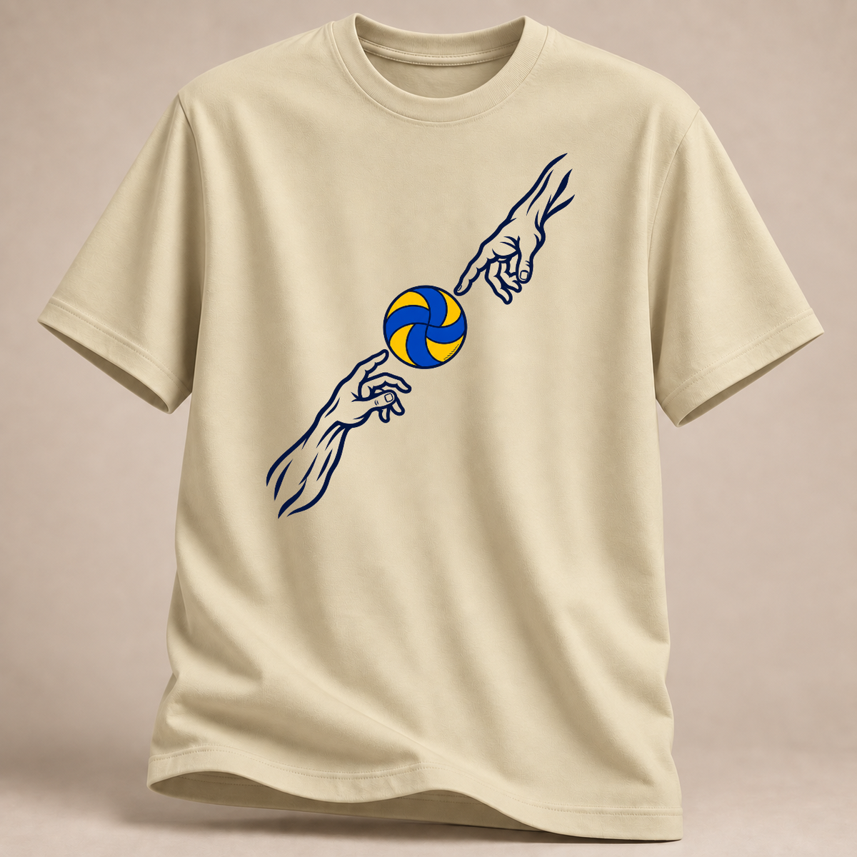 RÜCKRAUM – Hände am Ball – Volleyball T-Shirt – Naturweiß