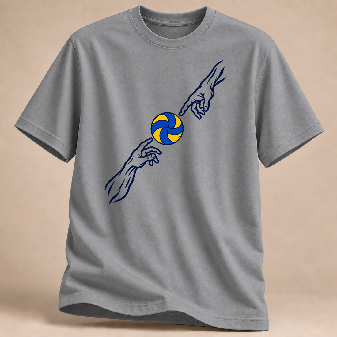 RÜCKRAUM – Hände am Ball – Volleyball T-Shirt – Sportgrau meliert