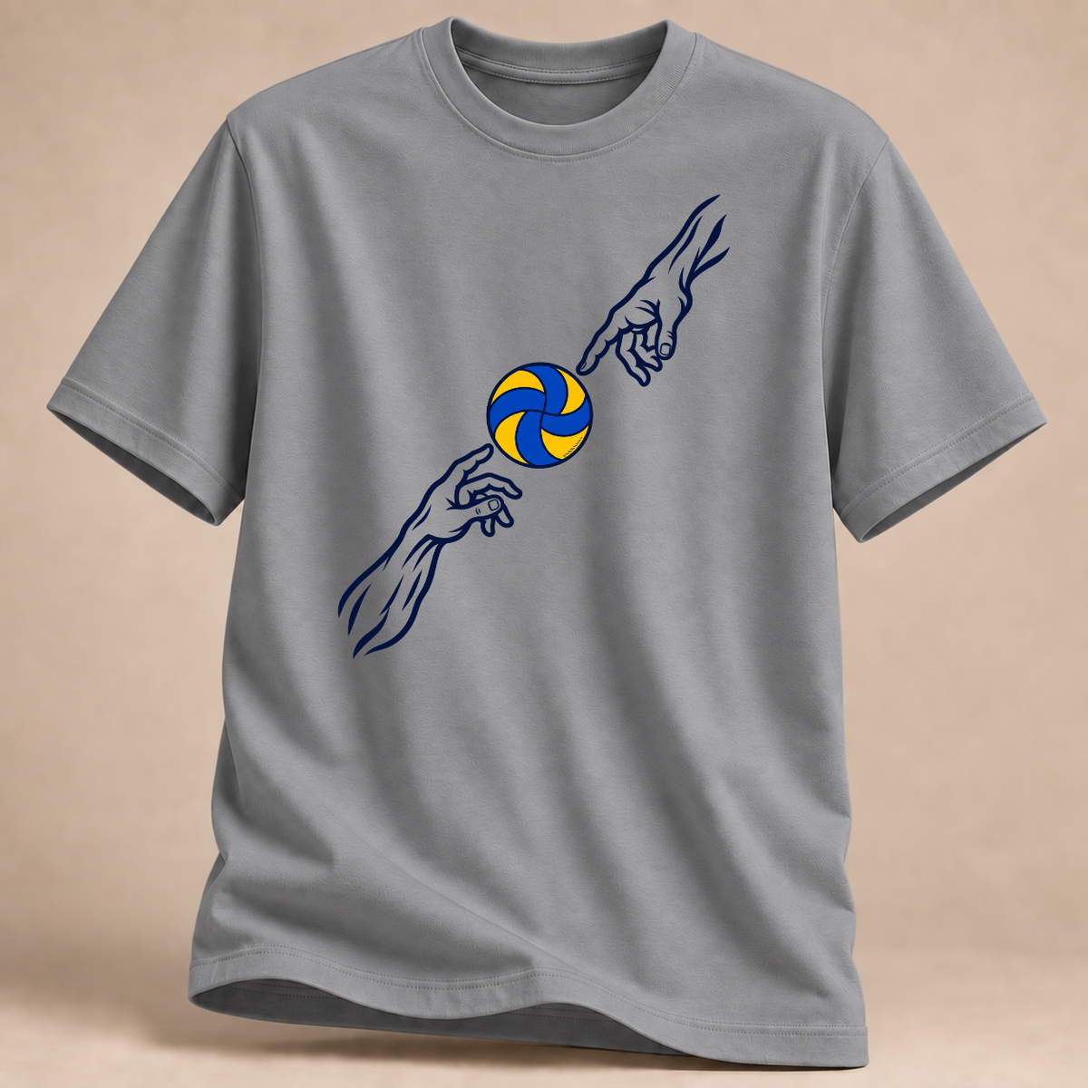 RÜCKRAUM – Hände am Ball – Volleyball T-Shirt – Sportgrau meliert