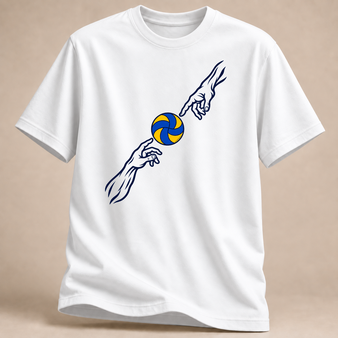 RÜCKRAUM – Hände am Ball – Volleyball T-Shirt – Weiß